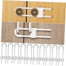 10 Pieces Cabinet Locks for Babies, U-Shaped Proofing Drawers Safety White