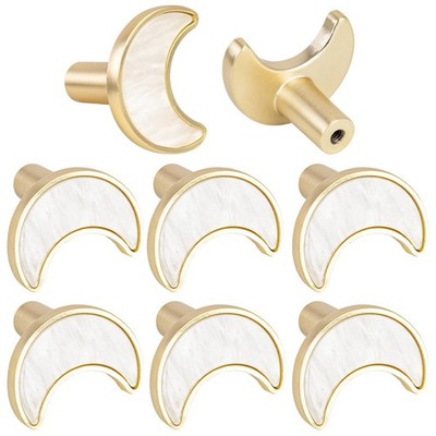 8PCS Moon Shaped Dresser Knobs Star-Shape Knobs Moon Star Cloud Design Drawer...