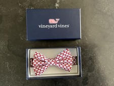 New Boy  s Vineyard Vines Mini Footballs Red Silk Bow Tie NIB