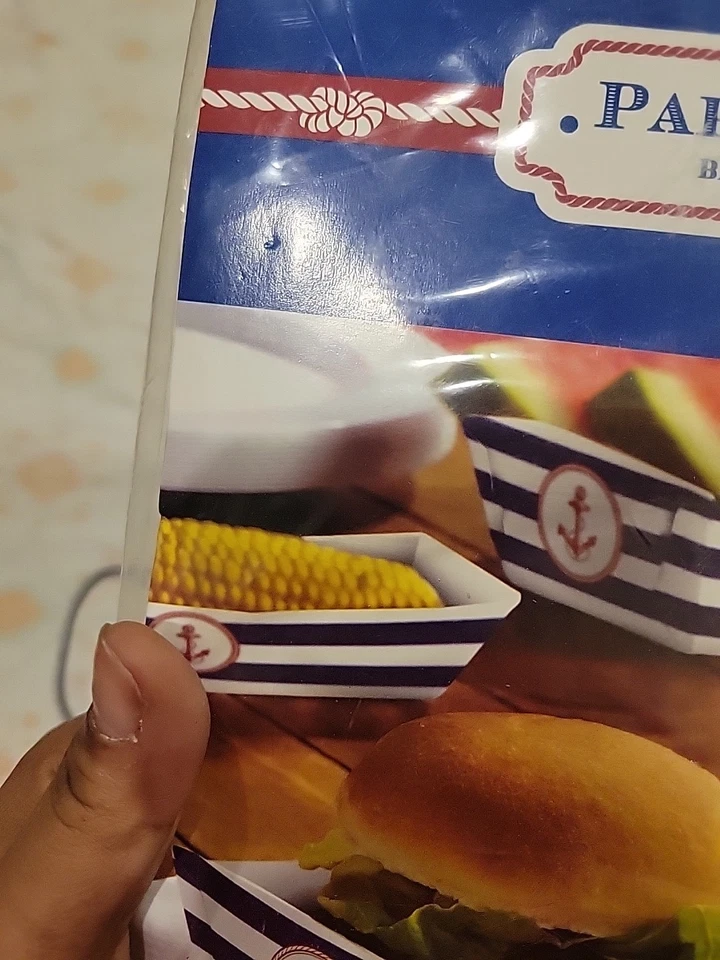 Bandejas de comida de papel ancla temática náutica 50 piezas 2 tamaños diferentes Foto 4 de 4