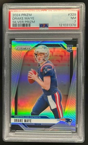 2024 Prizm Drake Maye RC Silver Rookie #329 Patriots PSA 7