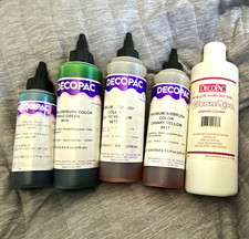 DecoPac Airbrush Color Set 5pc Blue Green Yellow + CleanAire Airbrush Cleaner