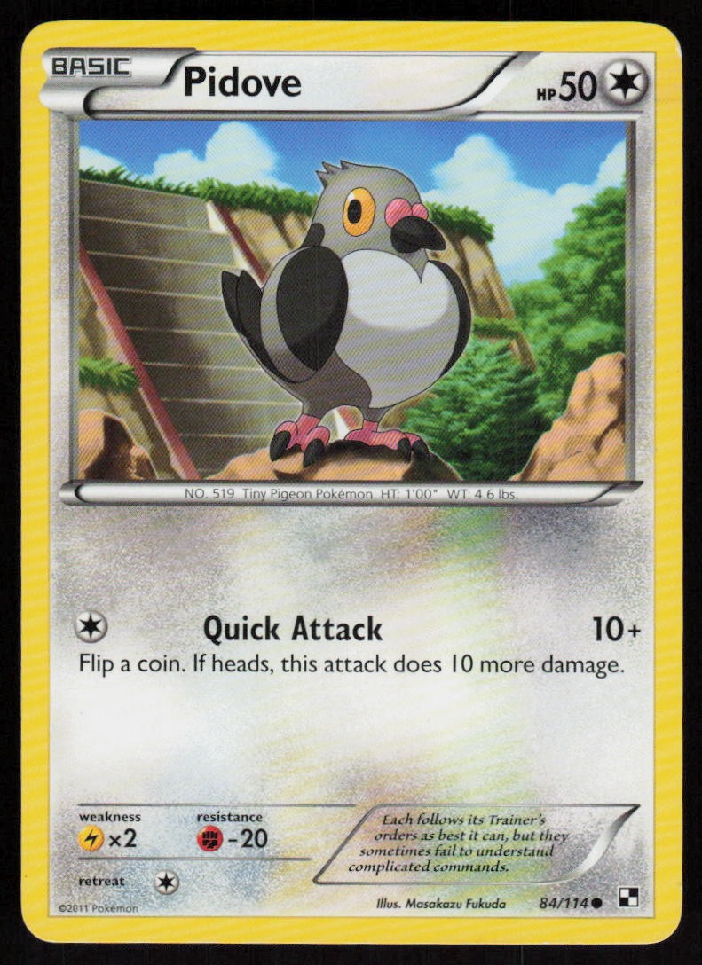 Pidove 84/114: Black and White Pokemon TCG Light Play