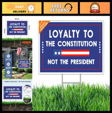 "Anti-Trump Yard Sign - Double-Sided 18"x12" Lawn Sign - Resist Fascism Outdoor