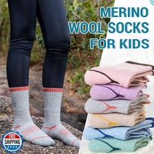 Eocom Kids Merino Wool Hiking Socks Toddlers Boys Girls Thermal Warm Winter C...