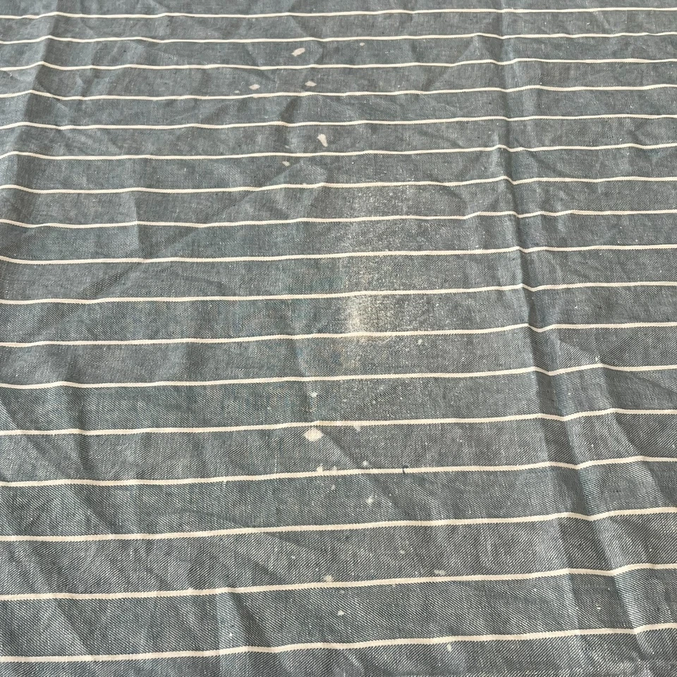 Cortina de ducha de lino Pottery Barn rayas grises 72" x 72" Foto 4 de 4