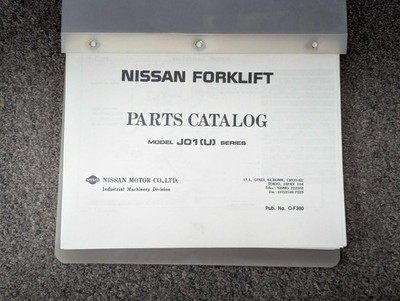Nissan APJ01A15PV Forklift Lift Truck Parts List Catalog Manual Book J01U Series