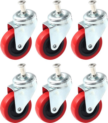 6 Pack Heavy-Duty 2.5'' Swivel Caster Wheel Creeper Service Cart Stool Post Mount