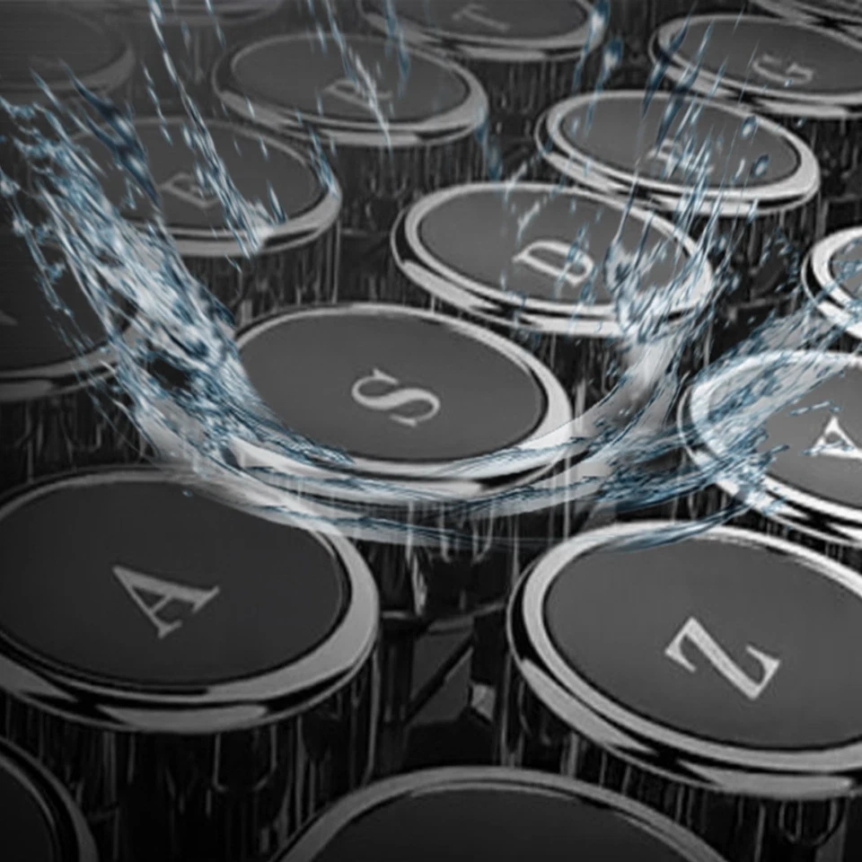 Retro Desktop Mechanical Typewriter-Style Keyboard Metal Base and Chrome Keyc... - Image 2 of 4