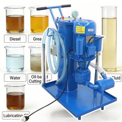 63L/min Portable Oil Filter Trolley Hydraulic Oil Filtration Car w 3µm Precision