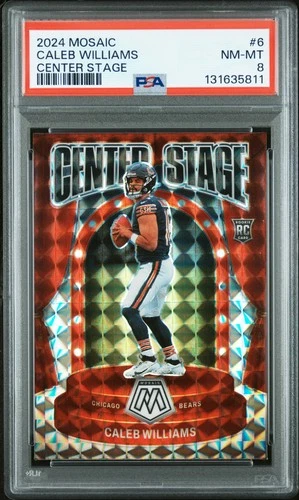 2024 Panini Mosaic #6 Caleb Williams Center Stage Mosaic PSA 8
