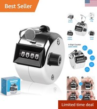 Tally Counter, 4-Digit Clicker Counter, Metal Hand Tally Counters Clicker Pit...