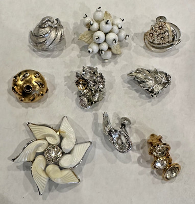 Vintage Lisner Viele Ohrstecker Clip Strass Emaille Perlen Einzel Teile Ohrringe