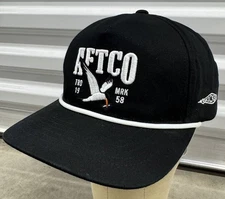 AFTCO X Kicker Fishing Hat Snapback After The Dive Logo Rope Trucker Black NEW