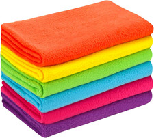 6 PCS 20''X20'' Knitted Polar Fleece Fabric, anti Pill Plush Fabric Patchwork Po