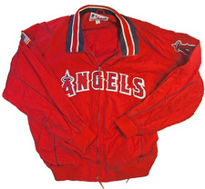 VTG Y2K Angels Baseball Jacket Majestic Authentic Mens 2XL Patches