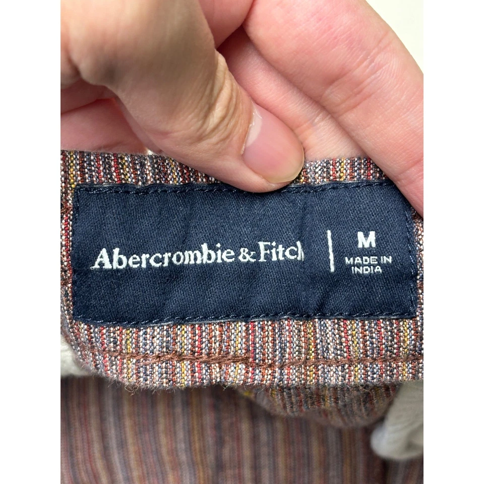 Pantalones Cortos Abercrombie Fitch Para Hombres Rayas con Cordón Talla M Algodón Informal Playa Foto 3 de 4