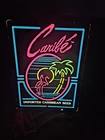 Vintage Caribe imported Caribbean beer lighted bar sign 16x21 rare flamingos htf