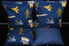 WEST VIRGINIA MOUNTAINEERS CORNHOLE BEAN BAGS 4 Top Quality CORN HOLE BAGS New 