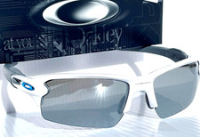 Oakley FLAK 2.0 Shiny White POLARIZED Galaxy Chrome Lens Sunglass 9188-94
