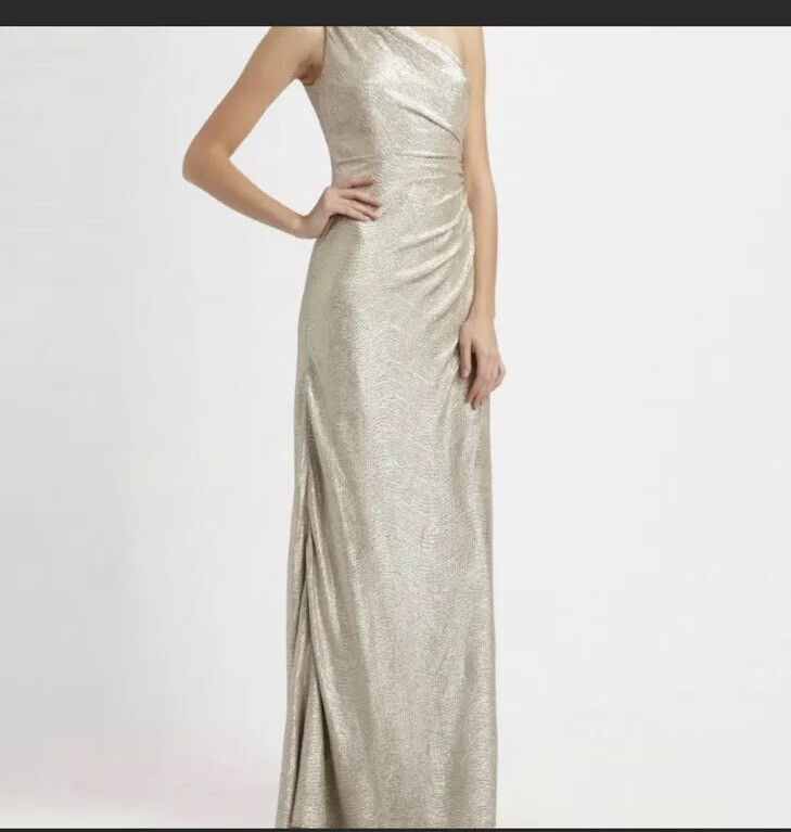metallic evening gown