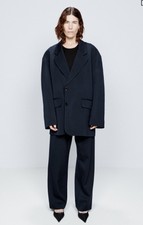 Raey  Split-side Single-breasted Blazer Navy  6