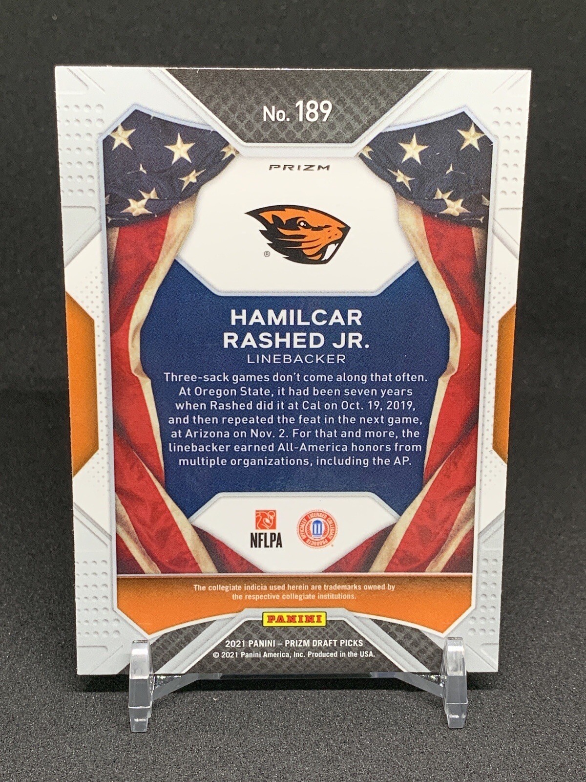 Hamilcar Rashed Logo 2021 Prizm Draft Picks #189 Hamilcar Rashed Jr. GREEN Rookie Oregon ...