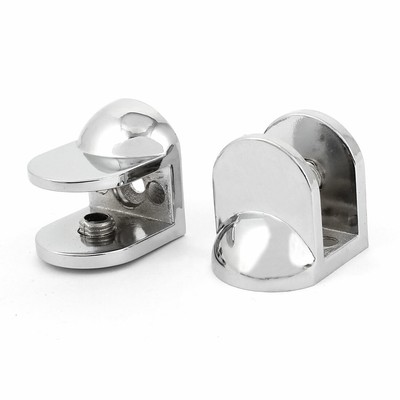 Rectangular 31x23mm Chrome Finish Glass Shelf Clip Clamp Holder Support Bracket