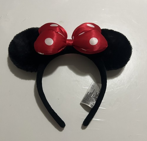Diadema con orejas de Minnie Mouse de los parques de Disney con lazo de lunares rojos y blancos - Imagen 1 de 5