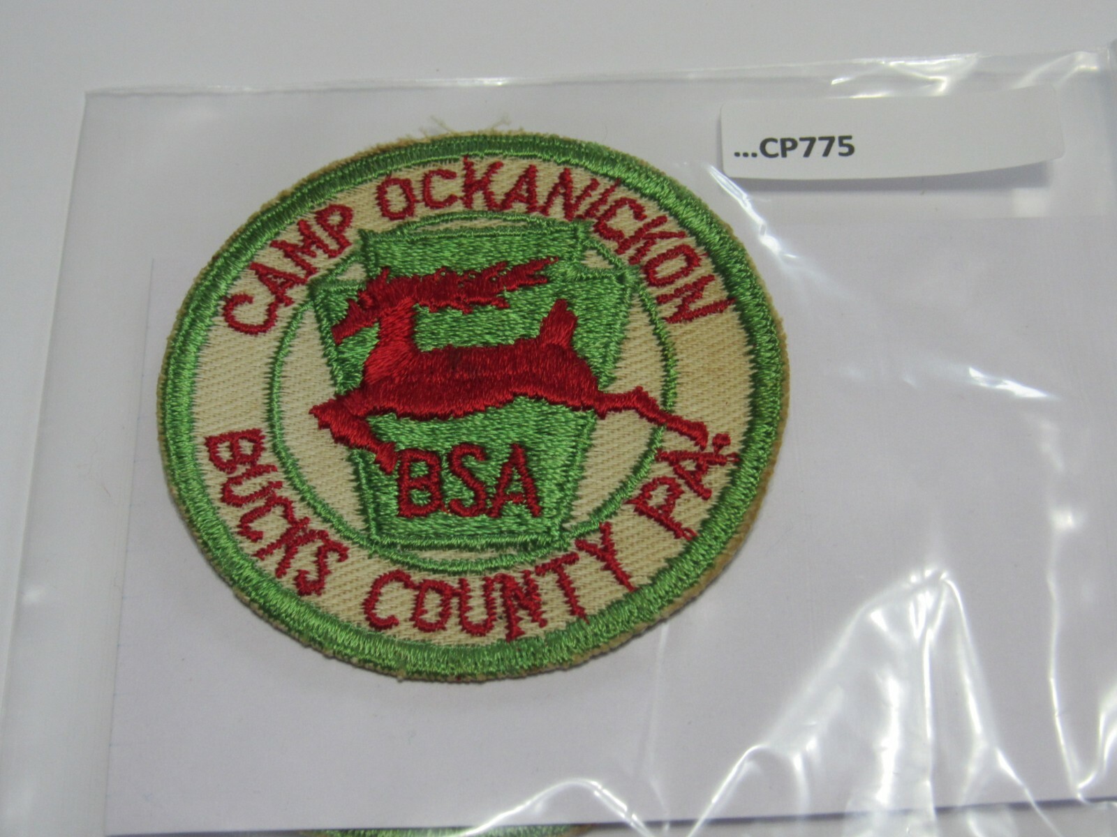 CAMP OCKANICKON BUCKS COUNTY, PA. LIGHT BEIGE BACKGROUND CP775