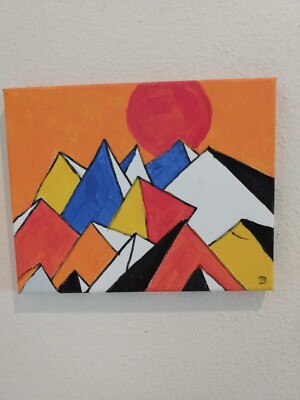 My painting The Mountains in late afternoon  8 x 10