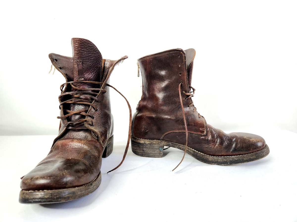 S！GUIDI&ROSELLIN LACED UP BOOTS GUIDI Military Laced Up Boots （Yellow）- Osaka / Kyoto