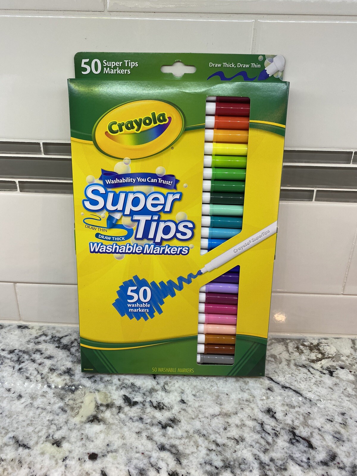 Crayola Super Tips Washable Markers, Assorted, 50 Markers (CYO585050)  71662505042