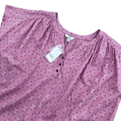 Croft & Barrow Plus Size 3X Pink V Neck Short Sleeve Lightweight Business Casual