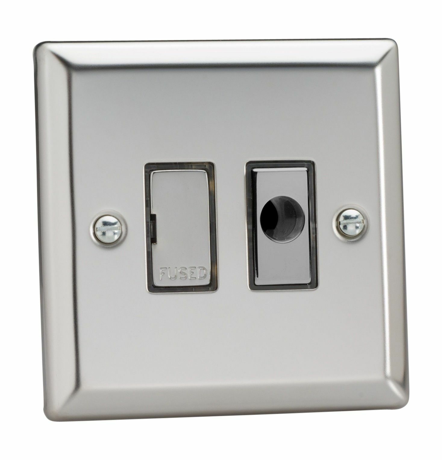 Varilight XC6UFOD Mirror Chrome 1 Gang 13A Unswitched Fused Spur + Flex Outlet
