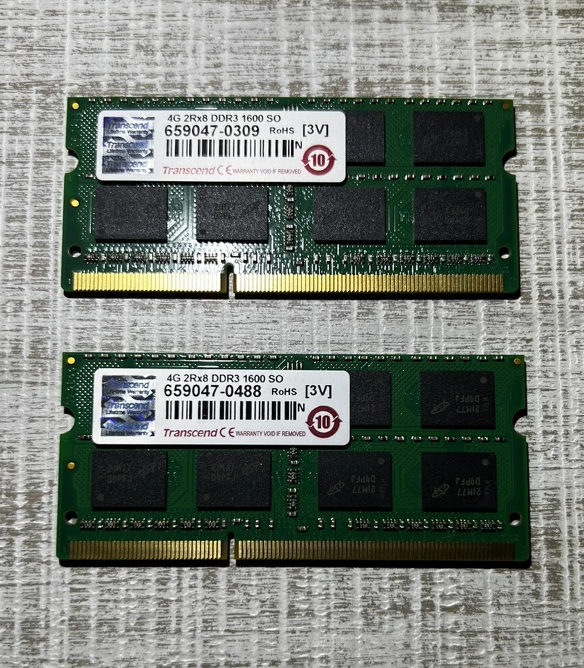 Transcend 4GB x 2 8gb Total 2Rx8  DDR3 1600  Laptop  Ram MEMORY - Image 3 of 3
