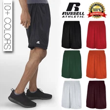 Russell Athletic 651AFM Men's 9-In Inseam Tricot Mesh Pocketed Polyester Shorts
