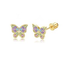 Hypoallergenic Gold Butterfly Stud Earrings