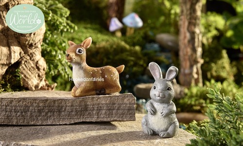 Juego en miniatura de ciervos y conejos de jardín de hadas que brillan en la oscuridad 2 Asst GI 700361 - Imagen 3 de 4