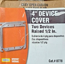 25 Pcs Hubbell Raco 8778 Square Steel Electrical Box Cover, Raised 4", 5.5 Cu.In