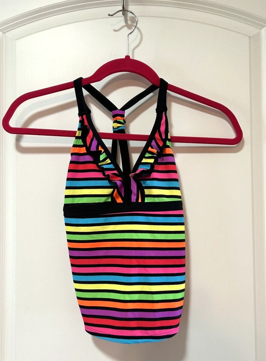 Haut De Maillot De Bain Tankini Xhilaration - Taille L (10/12) - Motif Animalier Multicolore - Occasion Très Bon état