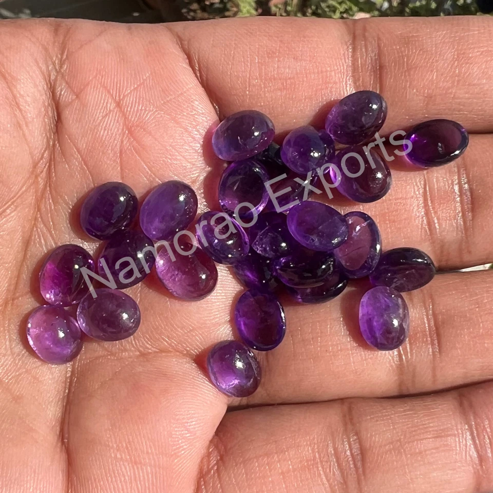 Natural Amethyst Oval 4x6 mm to 15x20 mm Cabochon Loose Gemstone Lot - Image 3 of 4