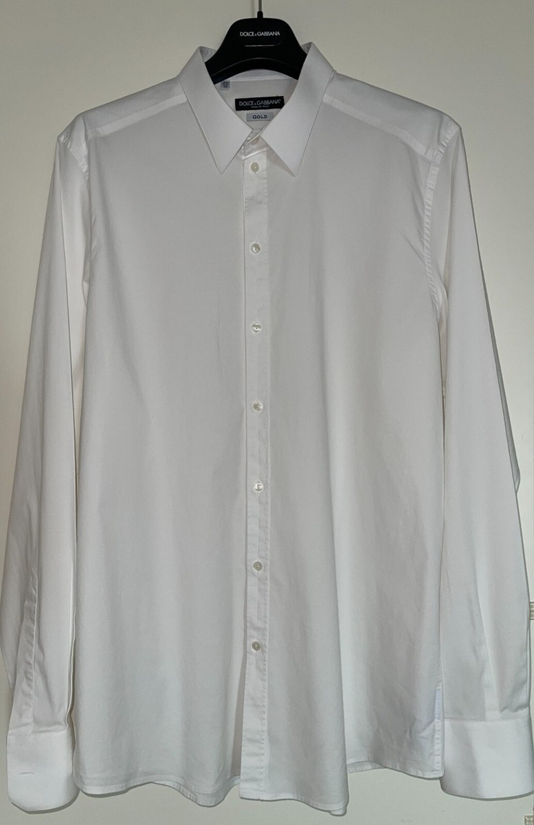 Camicia Uomo Bianca Dolce Gabbana Prima Linea Gold Taglia 44