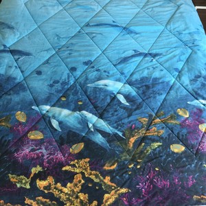 Twin Size Dolphin Comforter Under The Sea Life Dolphins Fish Coral