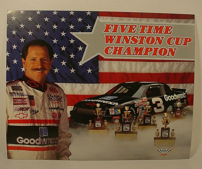 DALE EARNHARDT -  FIVE 5 TIME NASCAR WINSTON CHAMPION CARD - ORIGINAL