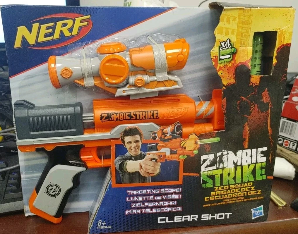 Nerf Zombie Strike Zed Squad CLEAR SHOT Blaster Targeting Scope Hasbro Soft Dart