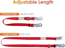 Hunting Safety Belt with Adjustable Lanyard, Tree Climbing Restraint Red 