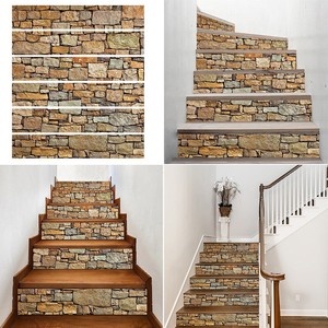 6pcs 3d Stone Brick Stair Risers Photo Mural Vinyl Decal Wall Stickers Decor New Ebay