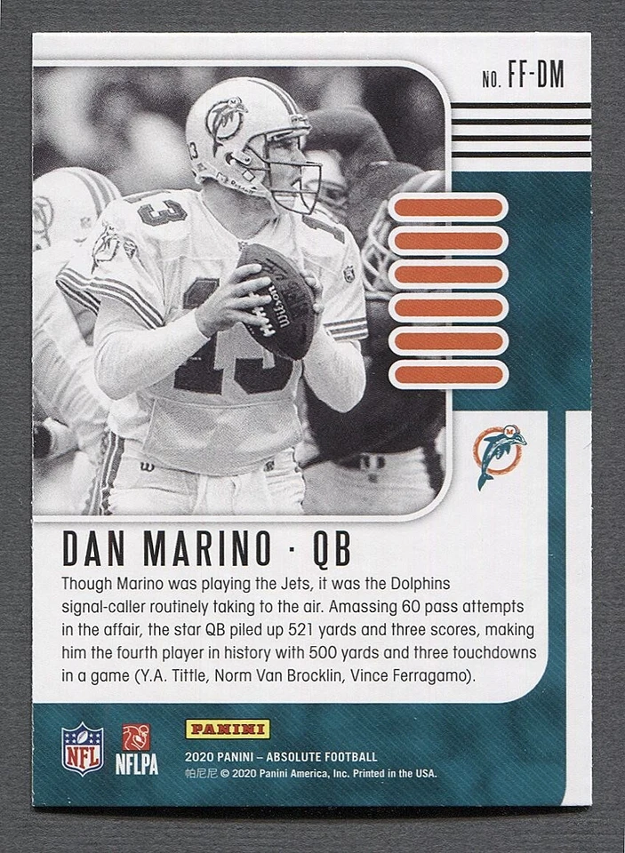 2020 Absolute Fantasy Flashback #FF-DM Dan Marino - Image 2 of 2