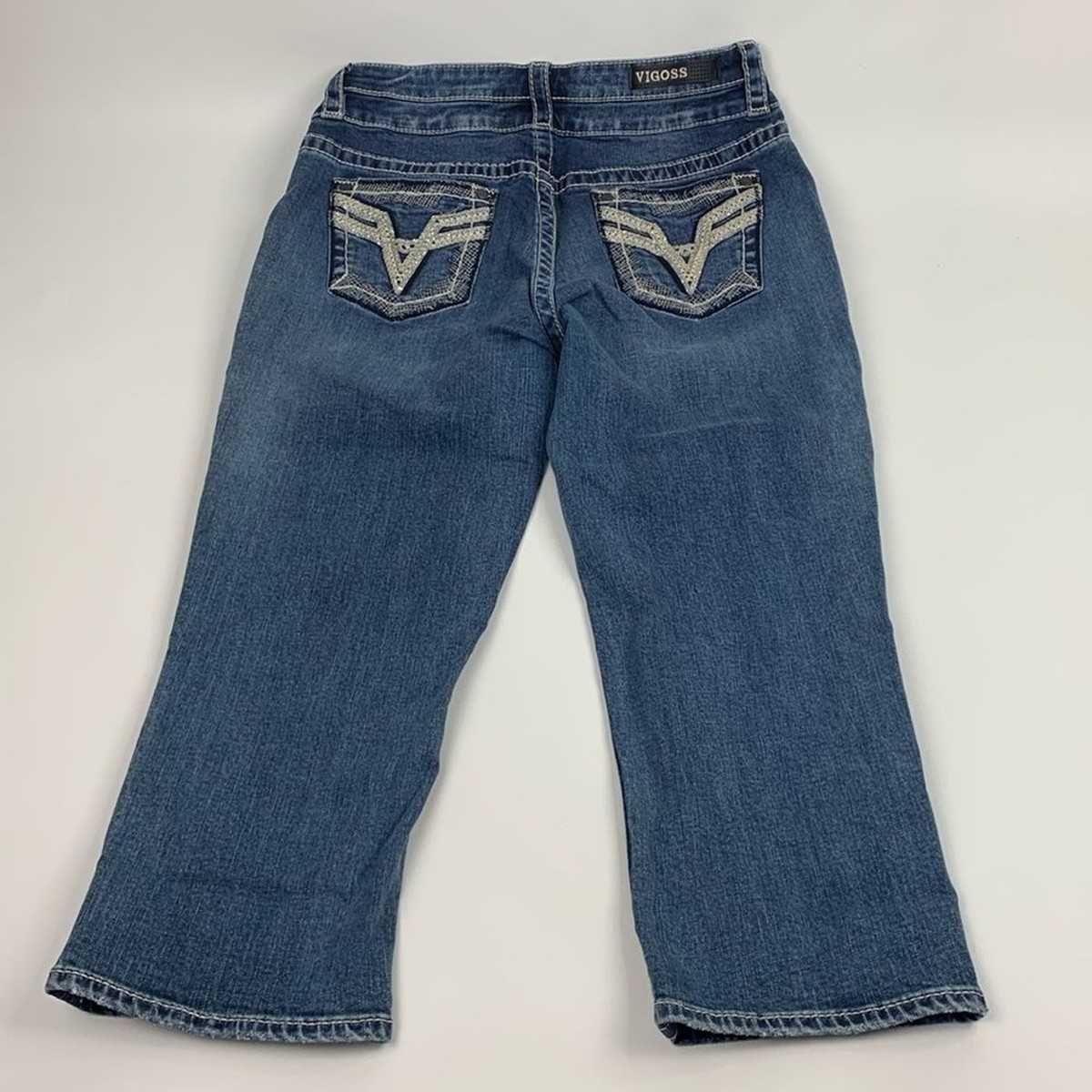 Vigoss Capri Jeans Pants Size 10 Heritage Fit Stretch Medium wash